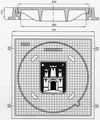 SEWER COVER 600X600 TYPE 227 Carrying capacity 400kN